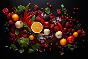 AI generated An abstract food composition with textural contrasts. Generative AI photo