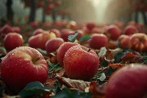 AI generated Red green apples. Generate Ai photo