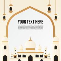 Social media post idea for Ramadhan and eid fitr day with mosque frame vector