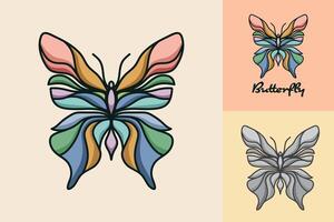 A butterfly with a rainbow pattern on its wings vector