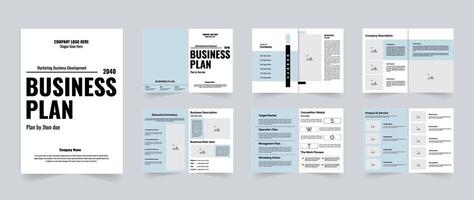 Business Plan layout design A4 size 12 pages design vector