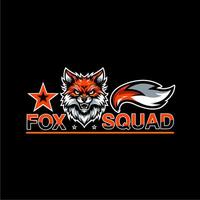 fox squad logo on a black background vector