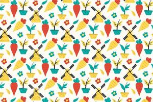 farming and nature pattern vector