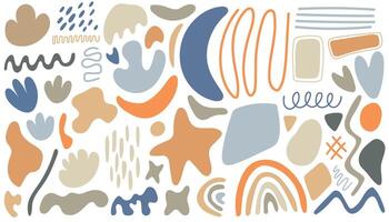 Set of hand drawn shapes and doodle objects. Abstract vector illustration. All elements are isolated.