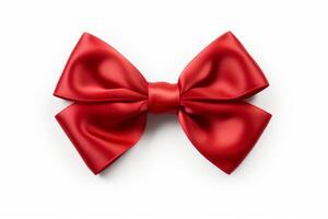 AI generated Red bow on a white background. Generative AI photo