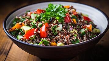 AI generated A bowl of colorful and nutritious quinoa salad. Generative AI photo