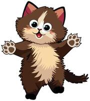 Cute Fluffy Cat vector