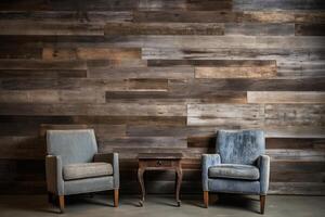 AI generated Distressed wood wall adding rustic elegance. Generative AI photo