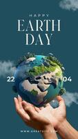 Blue Minimalist Earth Day Instagram Story template