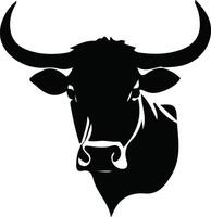 cow head silhouette vector