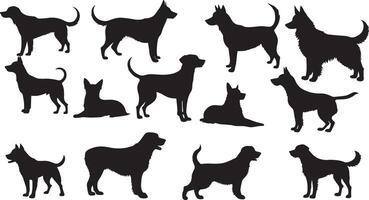 set of a dog silhouette vector illustration