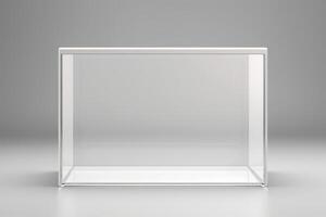 AI generated Blank white box mock up with a transparent plastic window. Generative AI photo