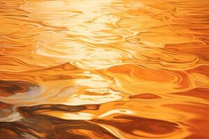 AI generated A shimmering reflection of a golden sunset on the rippling surface of a river. Generative AI photo