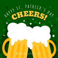 Happy St. Patrick's Day Celebration Cheers Greeting with Beer Toast for Instagram Post template