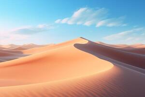 AI generated Pristine sand dunes stretching beneath a clear desert sky. Generative AI photo