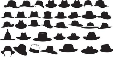 set of silhouettes hats vector illustration