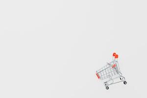 shopping cart on a white background photo