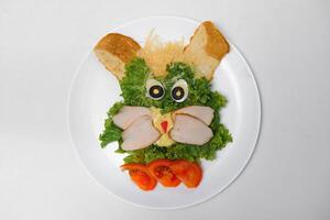 Funny food for children for Easter photo