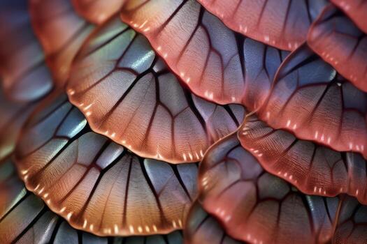 AI generated An extreme close-up of the delicate patterns on a butterfly's wing. Generative AI photo