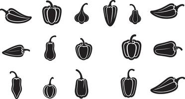 set of a pepper icon vector