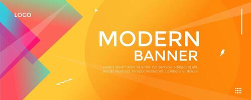 Modern Banner Template Colorful Abstract Background vector