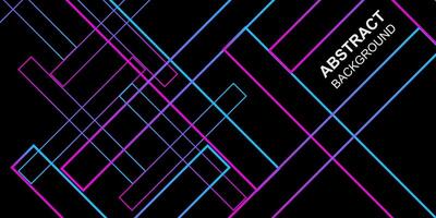 Abstract geometric minimalist neon gradient lines shape black background design vector