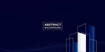 Abstract geometric company presentation template marketing concept dark blue background design vector