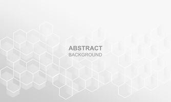 Abstract geometric company presentation brochure technology concept silver white background design vector