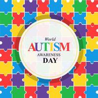 World autism day colorful pattern puzzle jigsaw illustration template background design vector