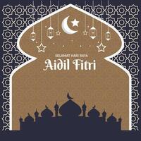 selamat hari raya aidil Fitri vector