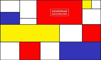 Mondrian abstract pattern shapes colorful style background vector