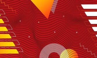 Modern Abstract Geometric Futuristic Shapes With Red Gradient Color Background Design vector