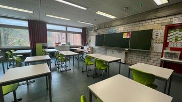 school classroom interior in germany photo