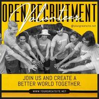 Open Recruitment Volunteer Campaign for Instagram Post template