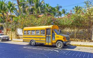 Puerto Escondido Oaxaca Mexico 2023 School bus coach tour bus transport schoolbus Puerto Escondido Mexico. photo