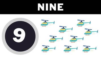 Helicopter animated learning for kids number counting nursery rhymes class Preschool Learning Videos. video