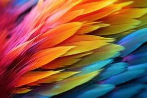 AI generated Up-close view of a bird's feathers fluttering. Generative AI photo