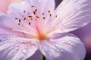 AI generated An extreme close-up of the delicate petals of a wildflower. Generative AI photo