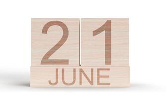 Wooden cube box square 21 june symbol summer solstice june sun holiday calendar solar day season design equinox calendar solar summer solstice woman symbol midsummer sunrise travel astronomy text mat photo