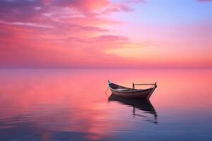 AI generated The tranquil beauty of a calm sea at sunrise. Generative AI photo