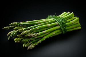 AI generated A bundle of green asparagus spears. Generative AI photo