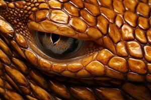 AI generated An extreme close-up of the texture of a reptile's skin. Generative AI photo