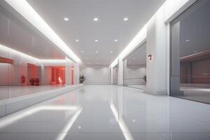 AI generated Clean mock up hall with endless design potential. Generative AI photo