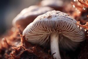 AI generated The texture of a mushroom cap. Generative AI photo