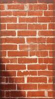 AI generated Vintage wall charm Red grunge brick wall with vintage pattern Vertical Mobile Wallpaper photo
