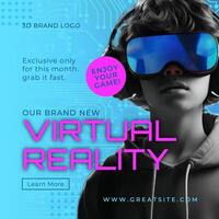 Blue Purple Modern Virtual Reality Instagram Post template