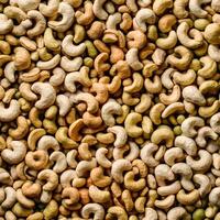 AI generated Abundance of Cashews Top View on Smooth Surface Background For Social Media Post Size photo