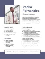 blue minimalist finance resume template