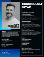 Blue Gradient Minimalist Modern Resume for Tech Company template