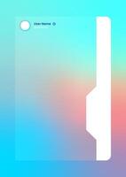 Vertical story template in gradient colors. Social media frame vector illustration.